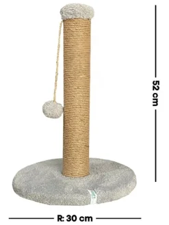 Paws&Whiskers Katzen<Kratzbaum "Koris" in Grau - (H)52 x Ø 30 cm