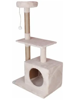 Paws&Whiskers Katzen<Kratzbaum "Liora" in Beige - (B)50 x (H)106 x (T)35 cm