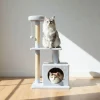 Paws&Whiskers Katzen<Kratzbaum "Liora" in Grau - (B)50 x (H)106 x (T)35 cm