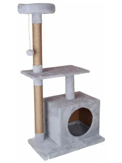 Paws&Whiskers Katzen<Kratzbaum "Liora" in Grau - (B)50 x (H)106 x (T)35 cm