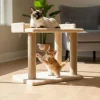 Paws&Whiskers Katzen<Kratzbaum "Liza" in Beige - (B)50 x (H)48 x (T)35 cm