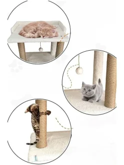 Paws&Whiskers Katzen<Kratzbaum ''Liza'' in Creme - (B)50 x (H)48 x (T)35 cm