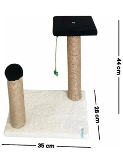 Paws&Whiskers Katzen<Kratzbaum ''Liza'' in Schwarz - (B)35 x (H)44 x (T)28 cm