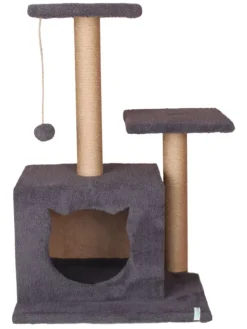 Paws&Whiskers Katzen<Kratzbaum "Lotti" in Anthrazit - (B)45 x (H)73 x (T)35 cm
