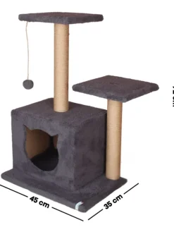 Paws&Whiskers Katzen<Kratzbaum "Lotti" in Anthrazit - (B)45 x (H)73 x (T)35 cm