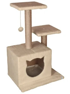 Paws&Whiskers Katzen<Kratzbaum "Lotti" in Beige - (B)45 x (H)72 x (T)35 cm
