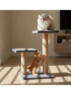 Paws&Whiskers Katzen<Kratzbaum ''Luizi'' in Grau - (B)35 x (H)44 x (T)28 cm