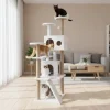 Paws&Whiskers Katzen<Kratzbaum "Siena" in Weiß - (B)60 x (H)165 x (T)45 cm