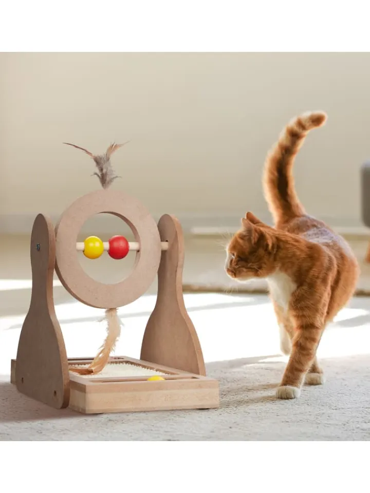 relaxdays Katzen<Kratzspielzeug in Natur - (B)17 x (H)30 x (T)30 cm
