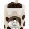 COSTWAY Katzen<Kratztonne 37x37x67cm in Braun