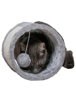 Edco Katzen<Kratztunnel in Grau - (H)19 x Ø 21 cm