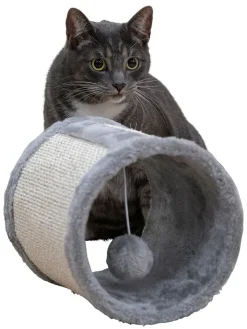 Edco Katzen<Kratztunnel in Grau - (H)19 x Ø 21 cm
