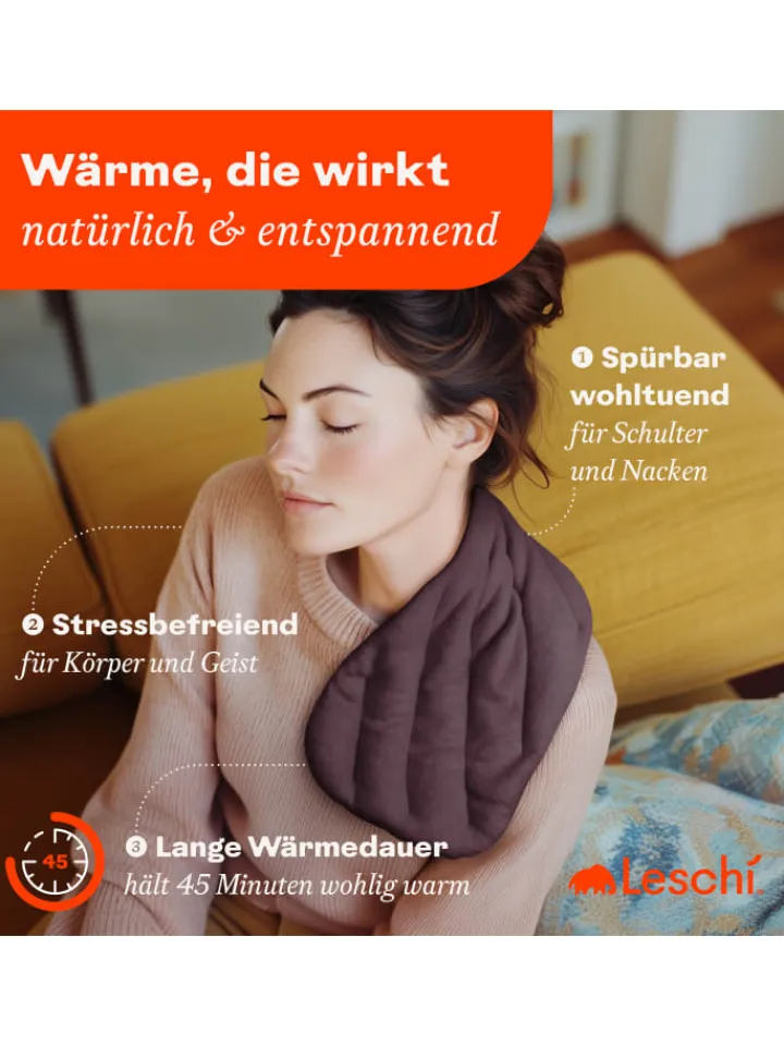 Leschi Wärmflaschen & -Kissen<Körnerkissen 100 % Bio-Baumwolle, Wärmekissen "Rechteck" in lila