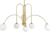 Beliani Decken- & Hängeleuchten<Kronleuchter FORBES in Gold/Weiß - (W) 80 x (H) 80 x (L) 80 cm