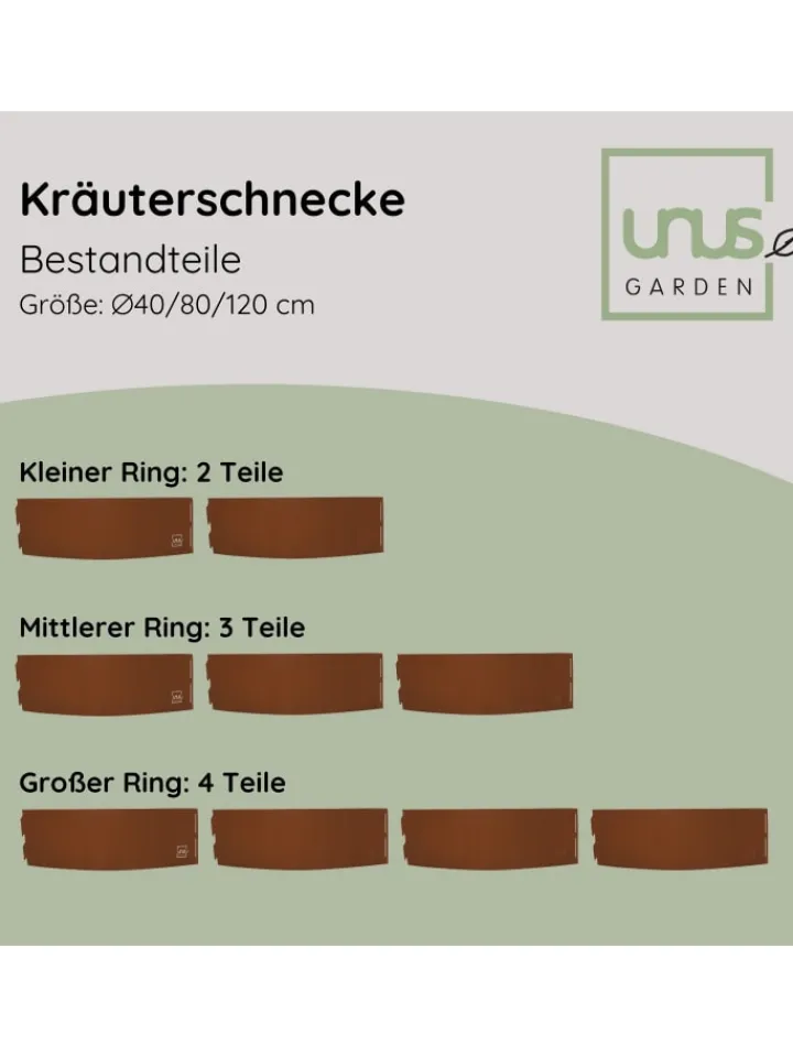 UNUS Gartendekoration<Kräuterschnecke Rostoptik in Braun