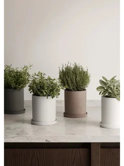 Blomus Kerzen, Vasen & Mehr<Kräutertopf "Nona" in Grau - (H)13,5 x Ø 12,5 cm