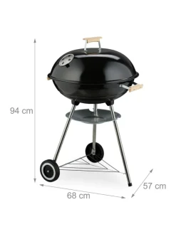 relaxdays Grillen<Kugelgrill in Schwarz - Ø 54 cm