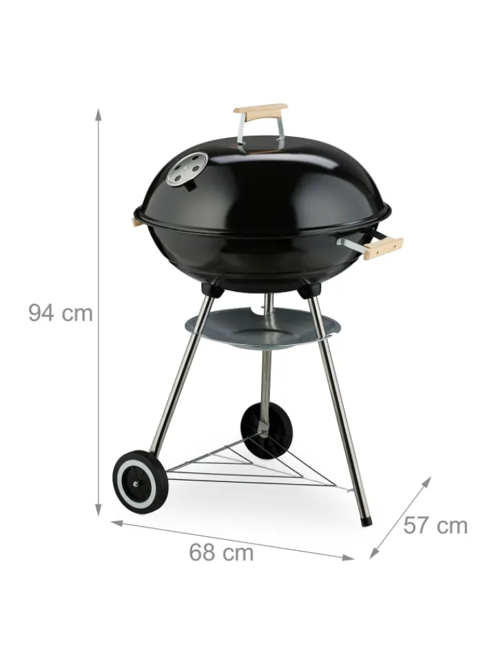 relaxdays Grillen<Kugelgrill in Schwarz - Ø 54 cm