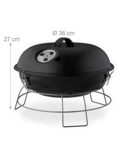 relaxdays Grillen<Kugelgrill in Schwarz - Ø 36 cm