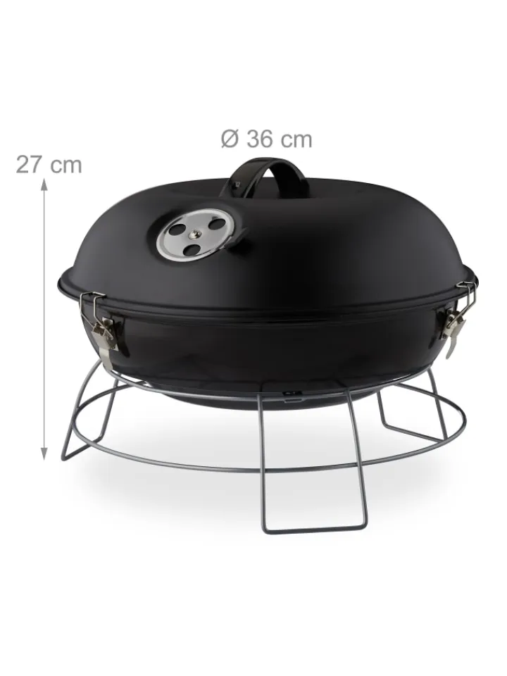 relaxdays Grillen<Kugelgrill in Schwarz - Ø 36 cm