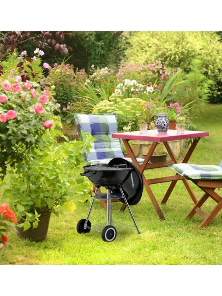 relaxdays Grillen<Kugelgrill in Schwarz - Ø 44 cm