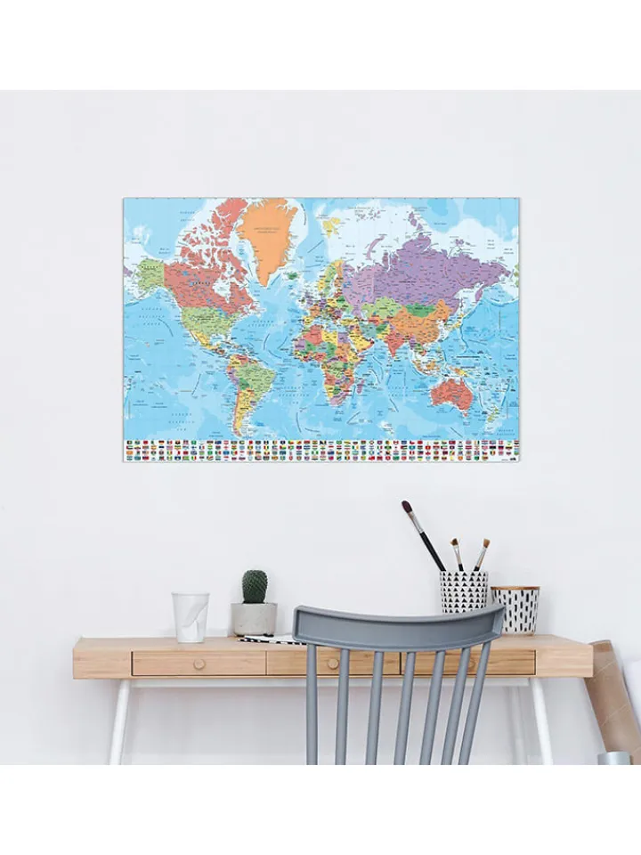 Orangewallz Wanddekoration<Kunstdruck "Mapa Mundo (ES)"