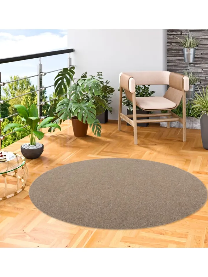 Snapstyle Outdoorteppiche<Kunstrasen Rasenteppich mit Noppen Kingston Rund in Beige