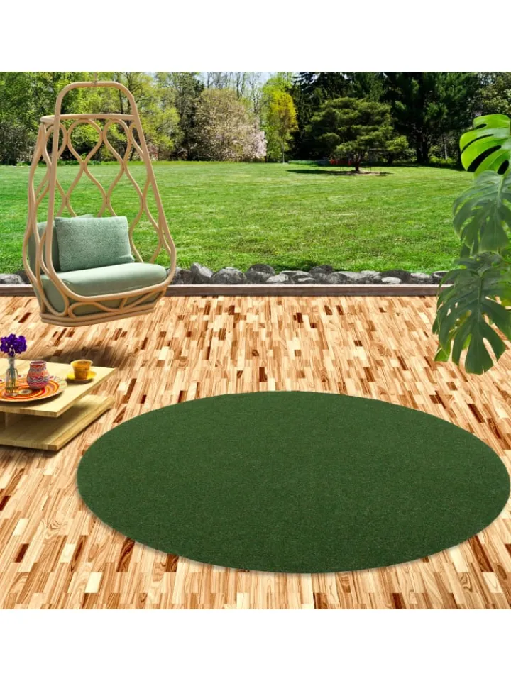 Snapstyle Outdoorteppiche<Kunstrasen Rasenteppich mit Noppen Kingston Rund in Grün Mix