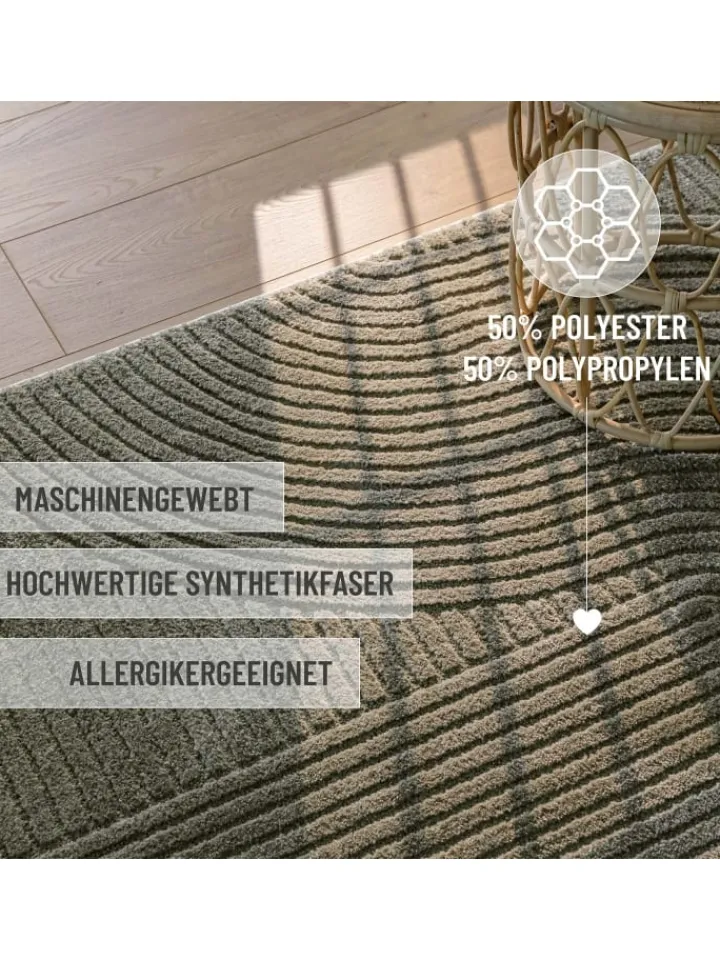 Wecon Home Teppiche & Fußmatten<Kurzflorteppich Bolen in oliv grün