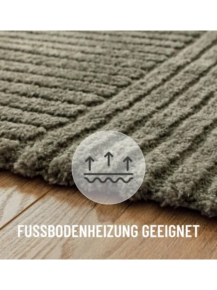 Wecon Home Teppiche & Fußmatten<Kurzflorteppich Bolen in oliv grün