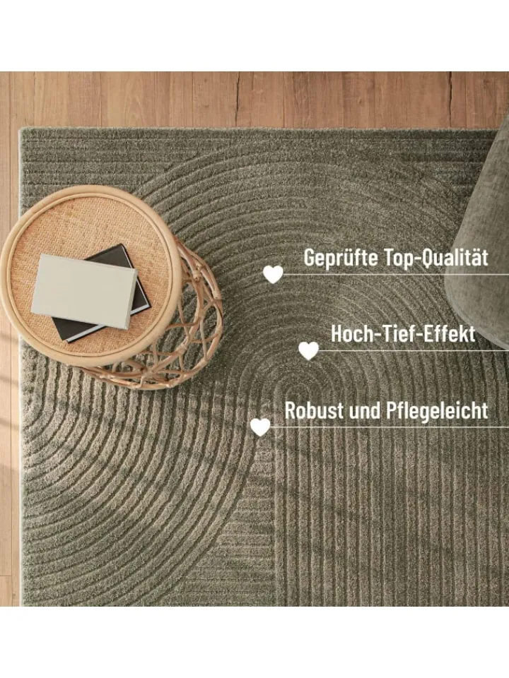 Wecon Home Teppiche & Fußmatten<Kurzflorteppich Bolen in oliv grün