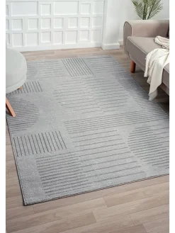 ABERTO DESIGN Teppiche & Fußmatten<Kurzflor-Teppich "Claude" in Hellgrau
