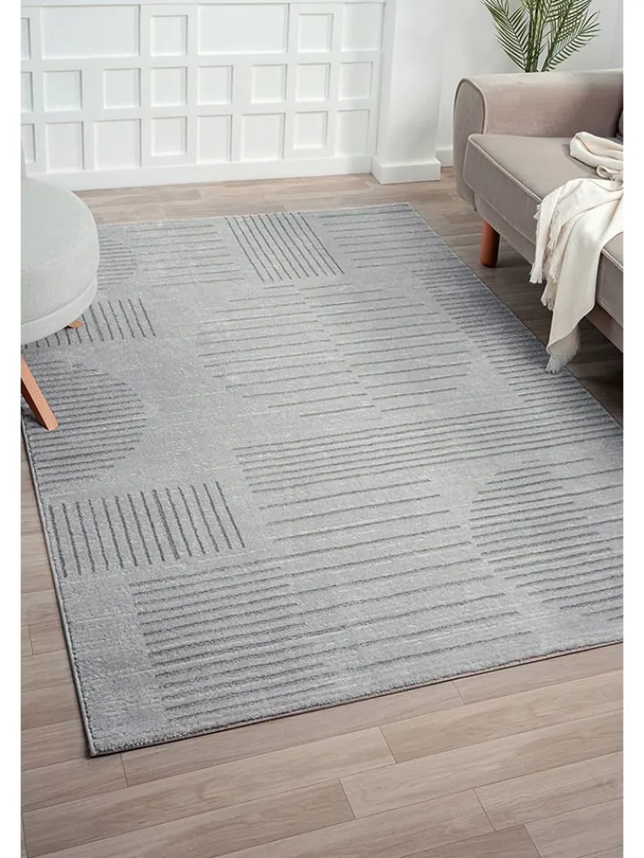 ABERTO DESIGN Teppiche & Fußmatten<Kurzflor-Teppich "Claude" in Hellgrau