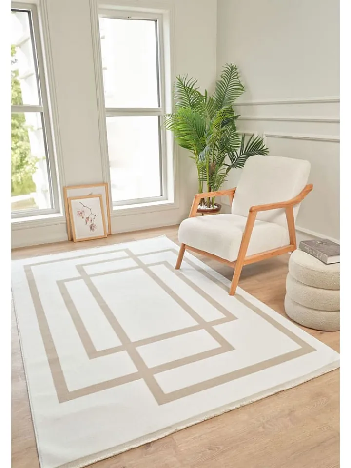 ABERTO DESIGN Teppiche & Fußmatten<Kurzflor-Teppich in Creme/ Beige