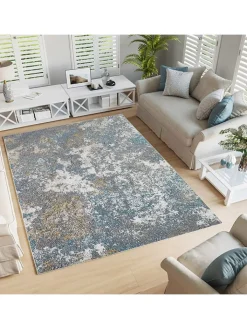 ABERTO DESIGN Teppiche & Fußmatten<Kurzflor-Teppich in Grau/ Blau