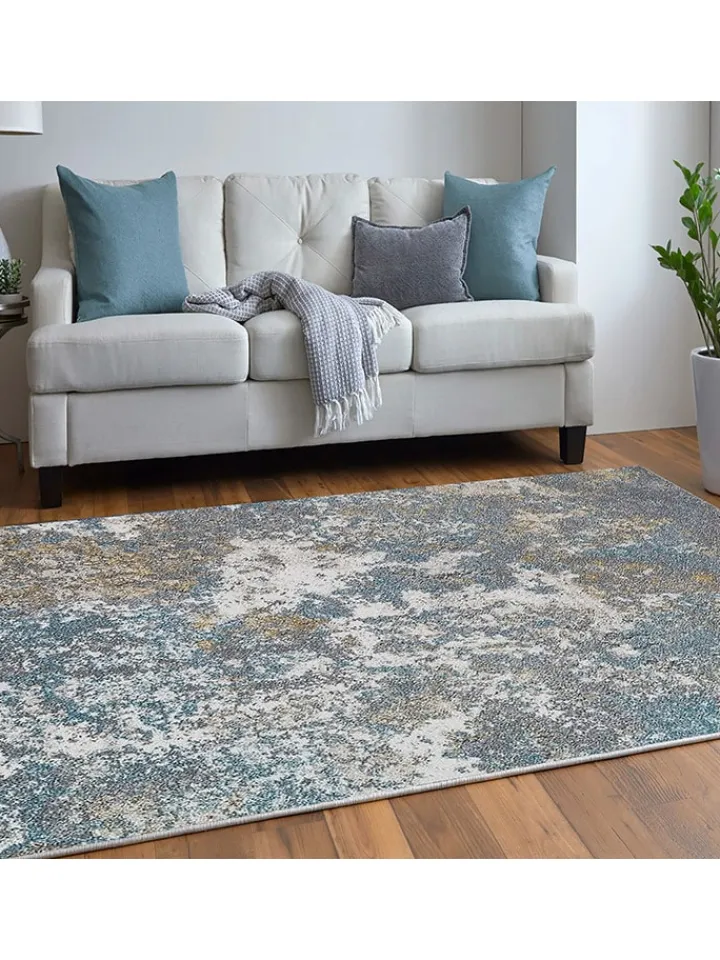 ABERTO DESIGN Teppiche & Fußmatten<Kurzflor-Teppich in Grau/ Blau