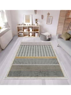 CARPET DIEM Teppiche & Fußmatten<Kurzflor-Teppich in Grau/ Hellbraun