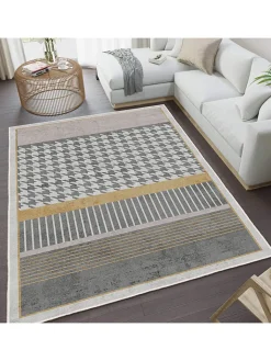 CARPET DIEM Teppiche & Fußmatten<Kurzflor-Teppich in Grau/ Hellbraun