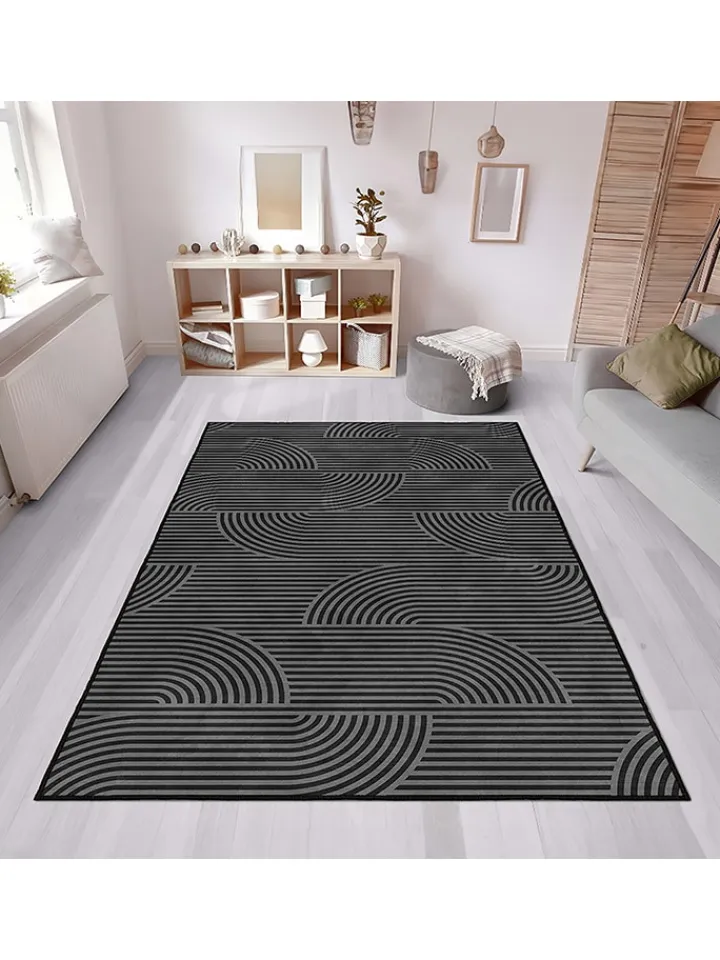 CARPET DIEM Teppiche & Fußmatten<Kurzflor-Teppich in Grau/ Schwarz