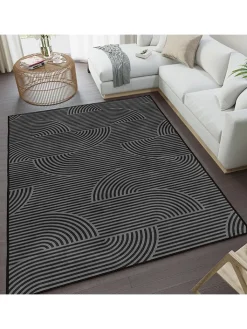 CARPET DIEM Teppiche & Fußmatten<Kurzflor-Teppich in Grau/ Schwarz