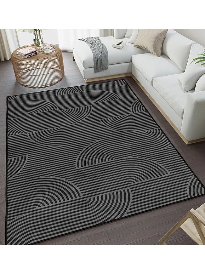 CARPET DIEM Teppiche & Fußmatten<Kurzflor-Teppich in Grau/ Schwarz