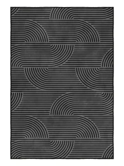 CARPET DIEM Teppiche & Fußmatten<Kurzflor-Teppich in Grau/ Schwarz