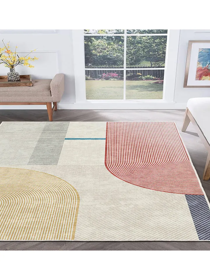 Mioli Teppiche & Fußmatten<Kurzflor-Teppich "Infkece" in Creme/ Rot/ Gelb