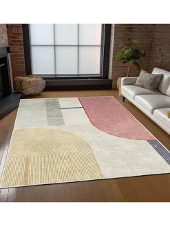 Mioli Teppiche & Fußmatten<Kurzflor-Teppich "Infkece" in Creme/ Rot/ Gelb