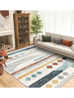 Mioli Teppiche & Fußmatten<Kurzflor-Teppich "Infkece" in Creme/ Blau/ Braun