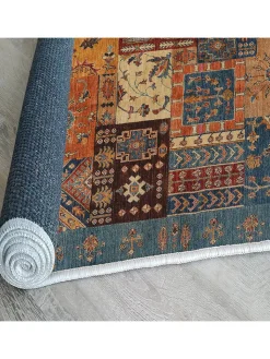 Mioli Teppiche & Fußmatten<Kurzflor-Teppich "Woopamuk" in Orange/ Blau