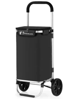 Cheffinger Einkaufstaschen & -Trolleys<40L Einkaufswagen Trolley in Schwarz