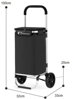 Cheffinger Einkaufstaschen & -Trolleys<40L Einkaufswagen Trolley in Schwarz