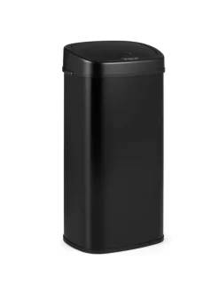 COSTWAY Mülleimer<68L Mülleimer Küche 2 Fächer mit Sensor in Schwarz