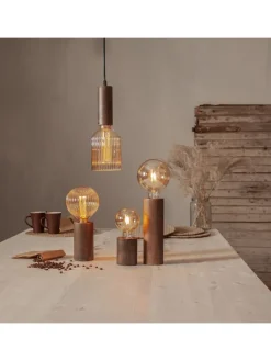 STAR Trading Leuchtmittel<Lampenaufhängung ,Tub' aus Holz, E27 Fassung, 3,5m Kabellänge, mit Ste